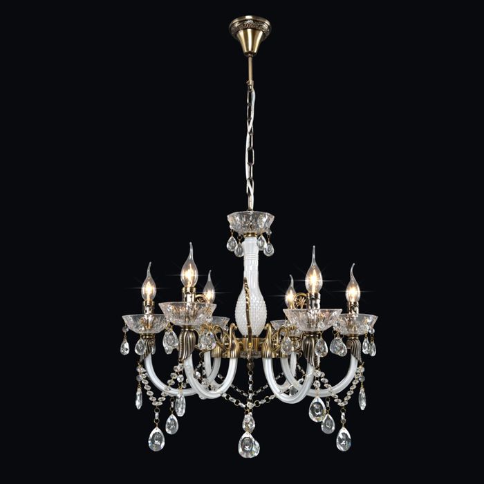 Люстра хрусталь "Даниела" 6 ламп Е14 античная бронза 60х60х56,5