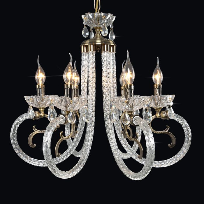 Люстра хрусталь "Джульетта" 6 ламп Е14 античная бронза 57х57х50