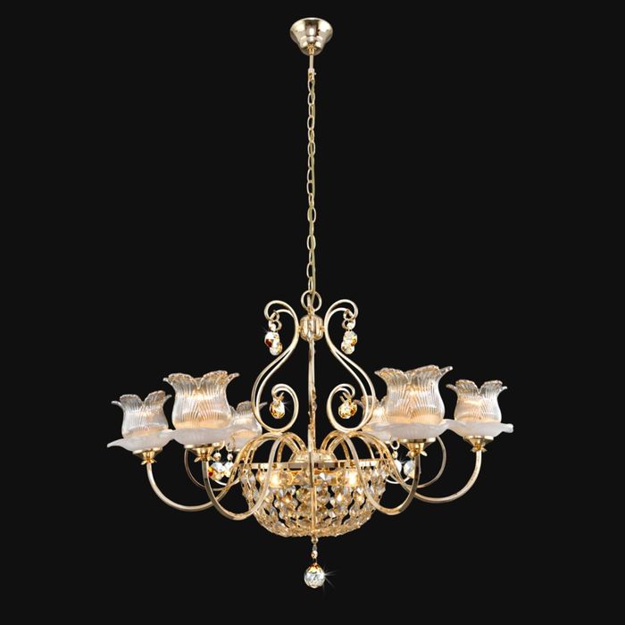 Люстра хрусталь "Иоанна" 9 ламп Е14 золото 83,8х83,8х48