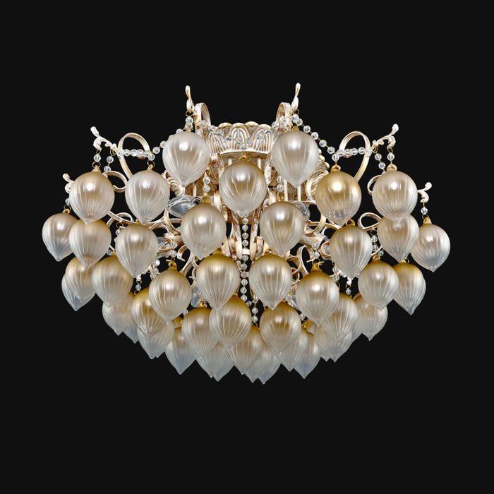 Люстра хрусталь "Каролина" 6 ламп Е14 патинированный, белый, золотистый 60х60х42,6