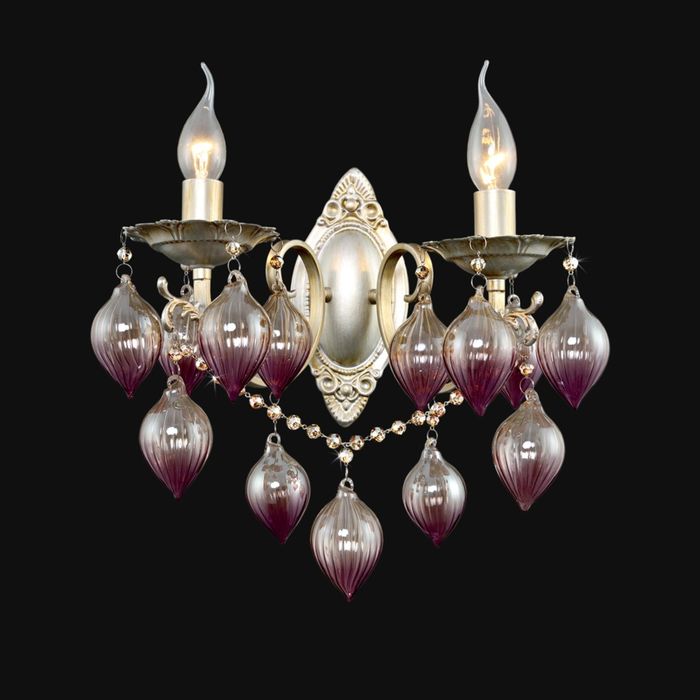 Бра хрусталь "Каролина" 2 лампы Е14 Никель, серебро, коричневый 32,5х20,5х30,5