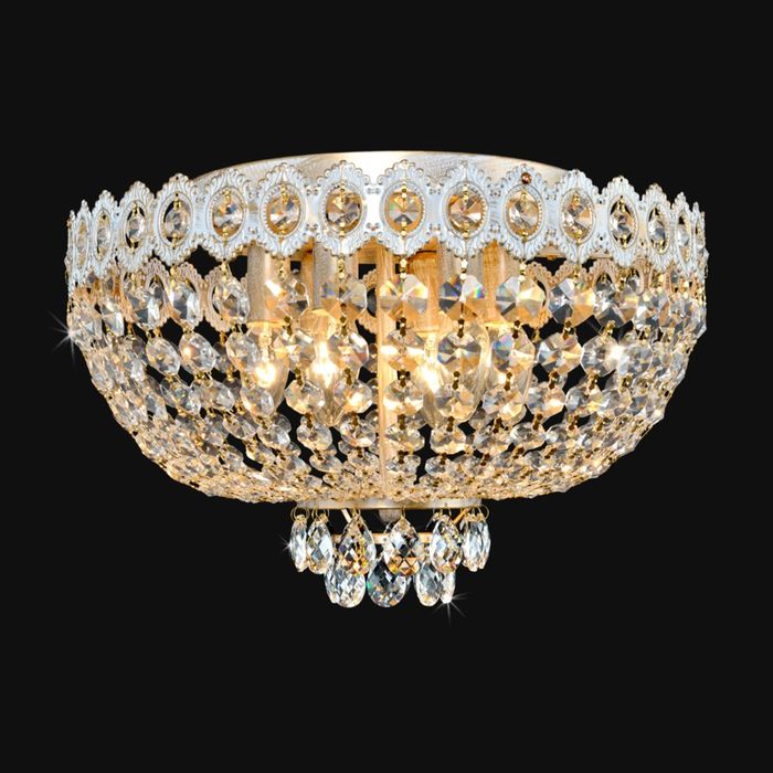 Люстра хрусталь "Кристина" 9 ламп Е14 патинированный,белый,золотистый 59,6х59,6х36,5