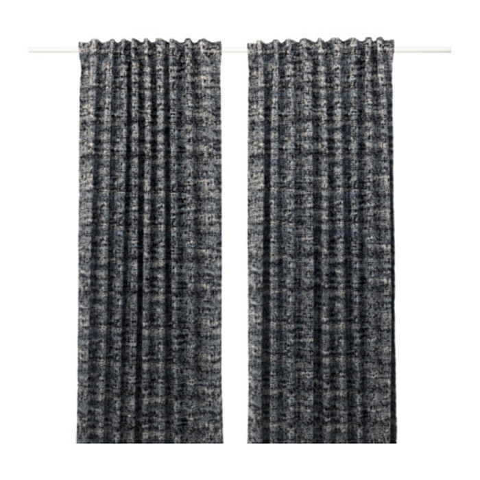 Гардины СОЛИДАСТЕР, размер 145х300 см-2 шт., цвет чёрный/разноцветный