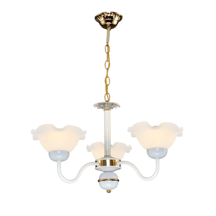 Люстра "Аманди" 3 лампы E27 60Вт белый-золото 50х50х27 см.