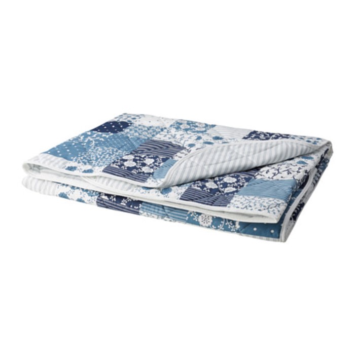 Покрывало АКСВЕРОНИКА, размер 180х220 см, принт лоскутный синий