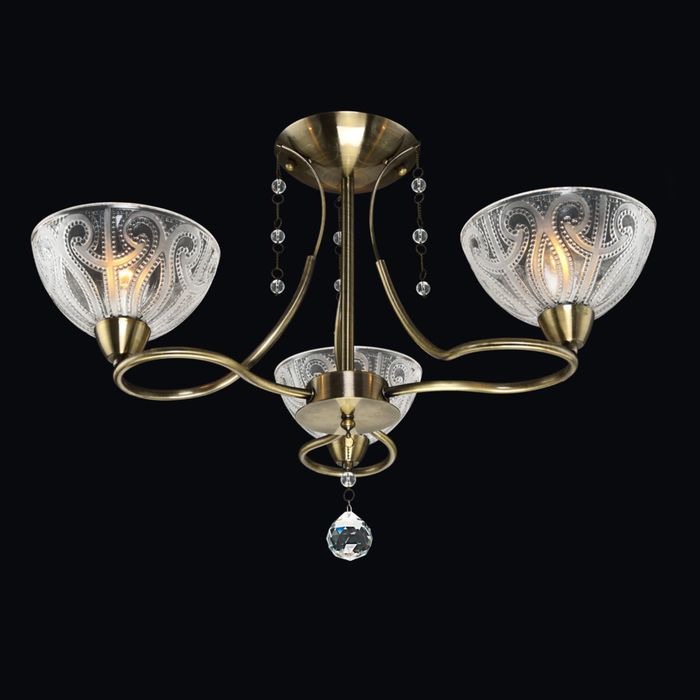 Люстра "Регина" 3 лампы Е14 античная бронза 60х60х40