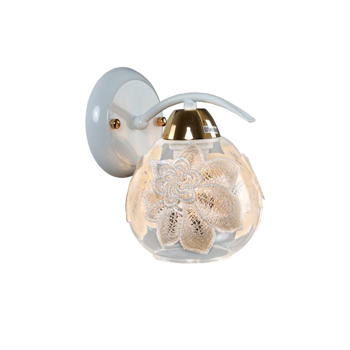 Бра "Лаванда" 1 лампа E27 60Вт белый-золото 14х20,5х16,5 см.