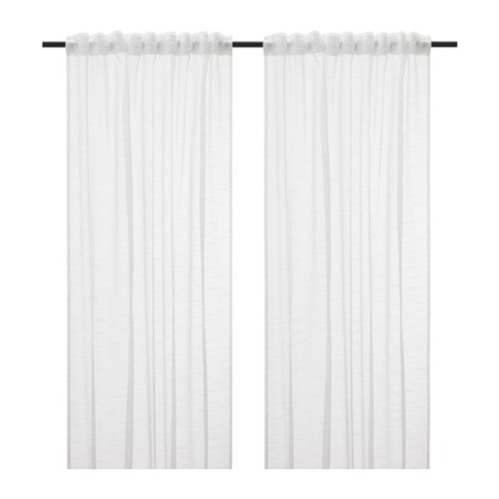 Гардины ГЕРТРУД, размер 145х300 см-2 шт., цвет белый