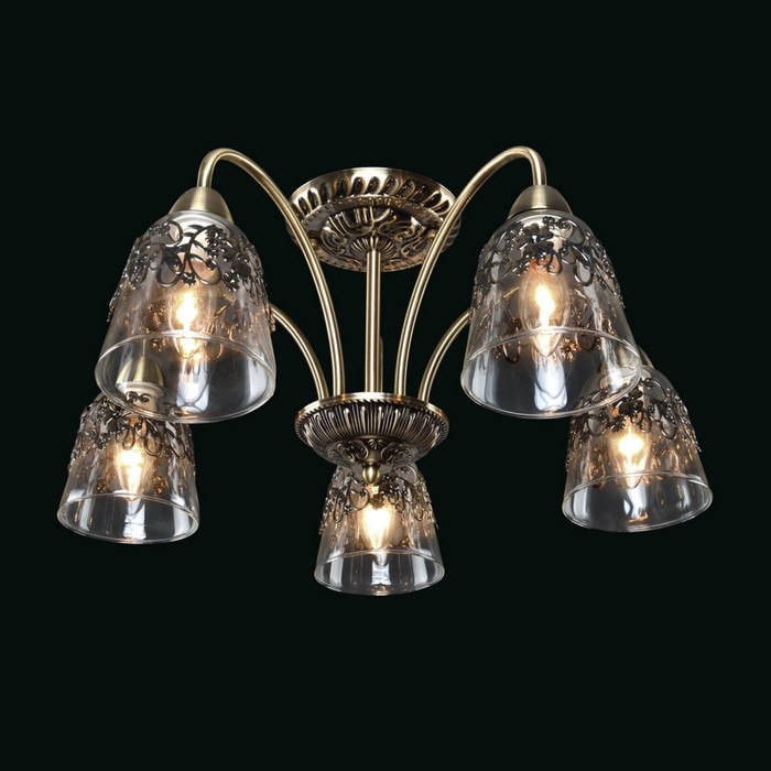 Люстра "Маркиз" 5 ламп E14 40Вт античная бронза 55х55х25 см.