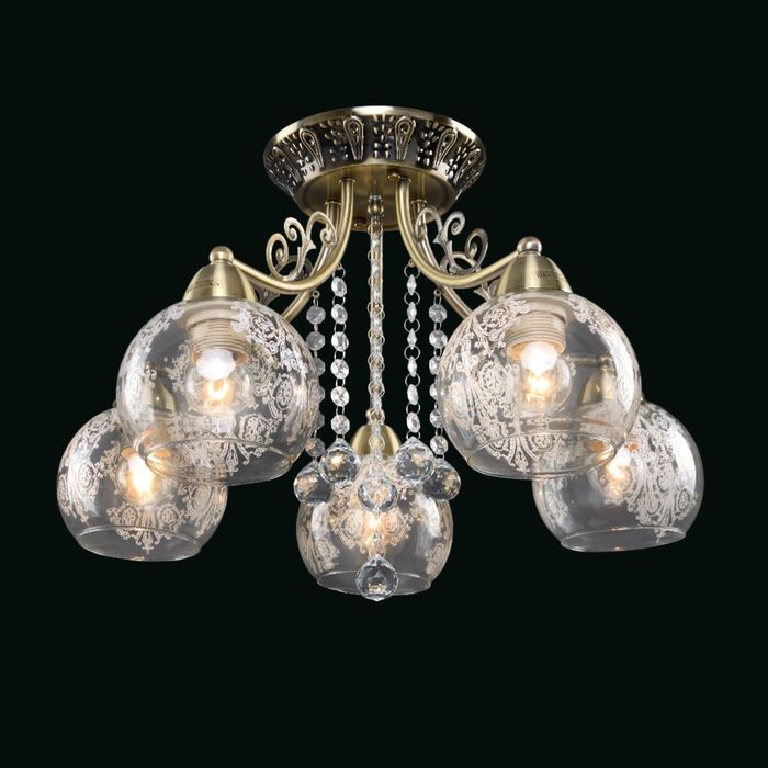 Люстра "Серафима" 5 ламп Е27 античная бронза 50х50х28