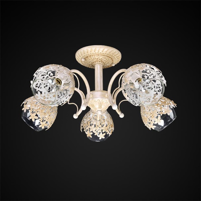 Люстра "Анита" 5 ламп E14 40Вт  бежевый 54х54х24 см.