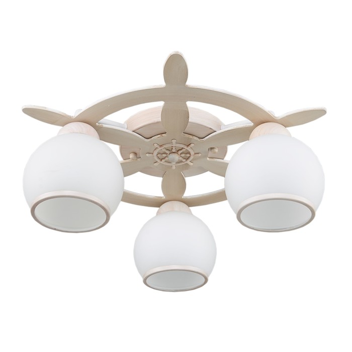 Люстра "Штурвал" 3 лампы E27 40Вт  бежевый 48х48х17 см.