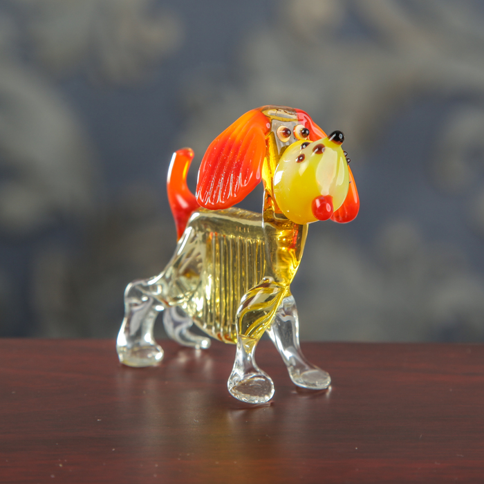 Сувенир из стекла миди "Собака Пёсик", 6 х 4 х 7 см
