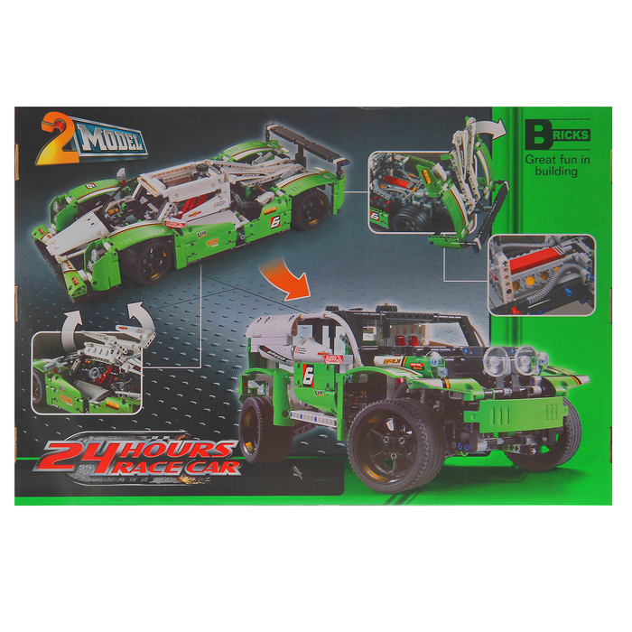 Конструктор техникс «Гоночный автомобиль», 2 варианта сборки, 1219 деталей