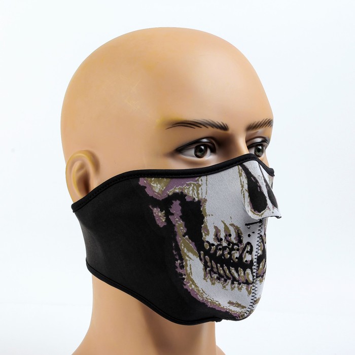 Маска теплая для езды на мототехнике, на липучке, короткая