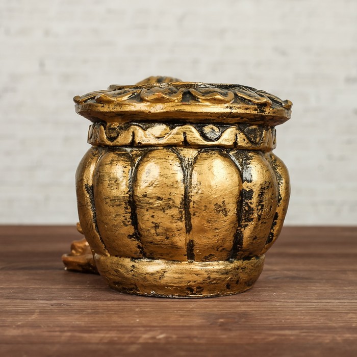 Фигурное кашпо "Ангел карапуз" бронза 15х19х14см