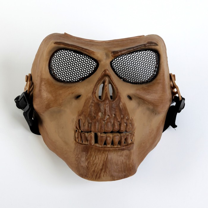 Маска Черепеп для езды на мототехнике, бежевая