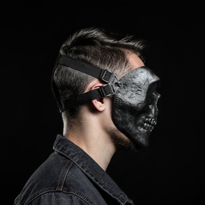 Маска Черепеп для езды на мототехнике, серая