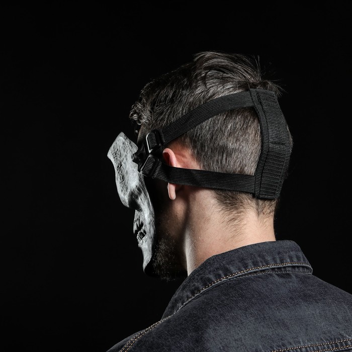 Маска Черепеп для езды на мототехнике, серая