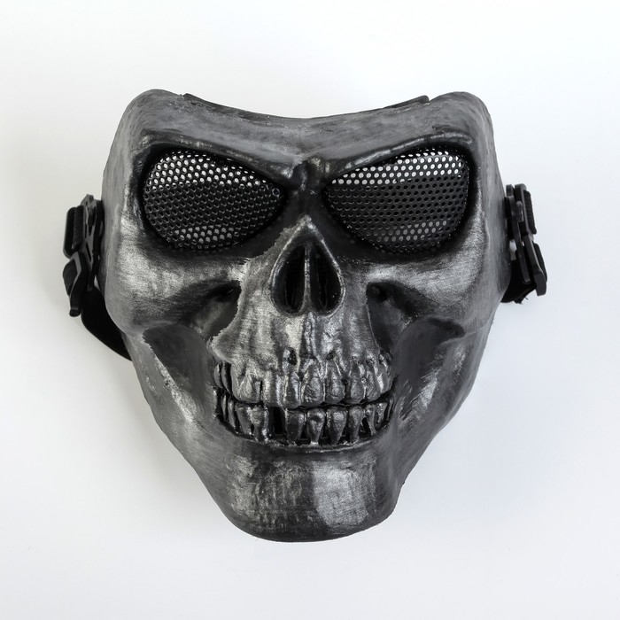 Маска Черепеп для езды на мототехнике, серая