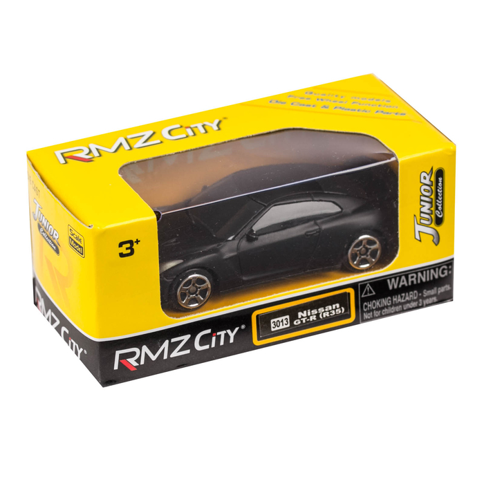 Машина металлическая Nissan GTR (R35), масштаб 1:64, без механизмов, черный матовый цвет
