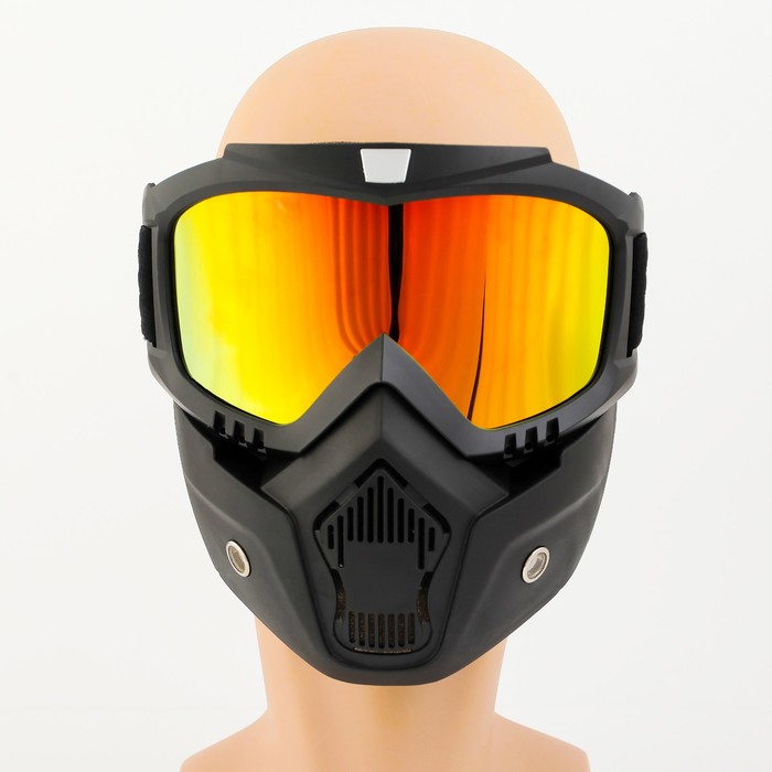 Очки-маска для езды на мототехнике, оранжевые