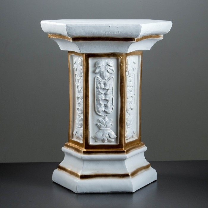 Колонна "Ромб" бело-золотая 55см