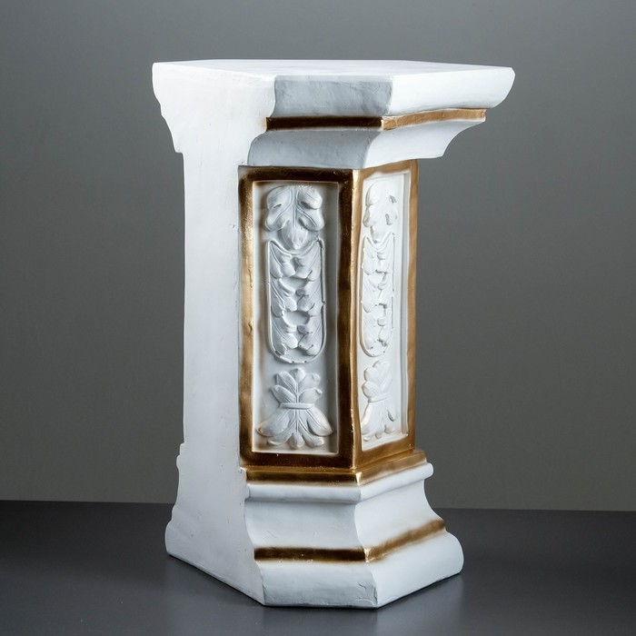 Колонна "Ромб" бело-золотая 55см