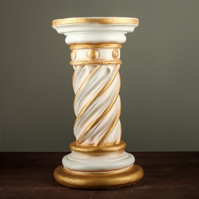 Колонна "Крученая" бело-золотая, 54см