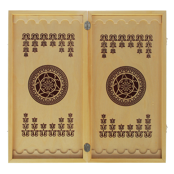 Настольная игра 2 в 1: нарды и сенет (доска из дерева 40х40 см)