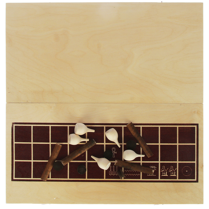 Настольная игра 2 в 1: нарды и сенет (доска из дерева 40х40 см)