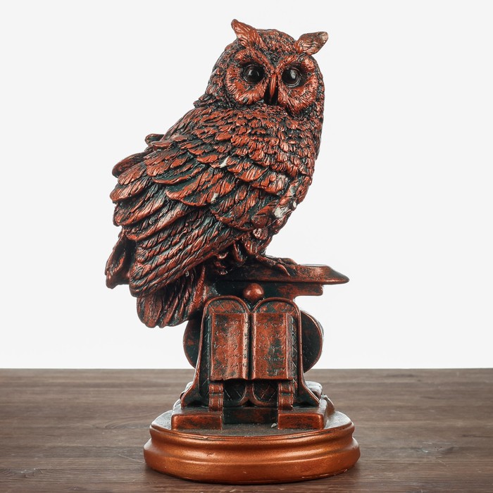 Копилка "Сова с книгой" медь, 35см