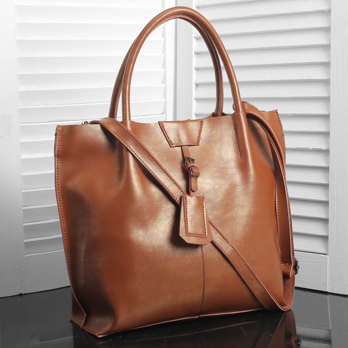 Сумка женская на молнии, 1 отдел, 2 наружных кармана, цвет рыжий