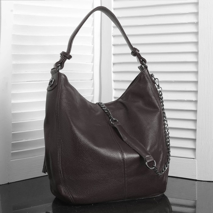 Сумка женская на молнии, 1 отдел с перегородкой, наружный карман, цвет коричневый