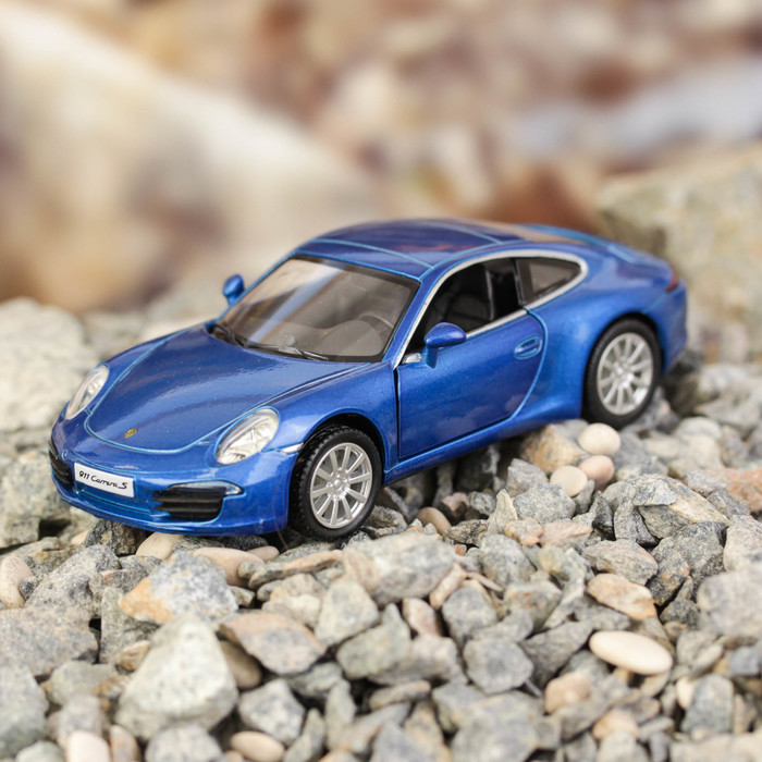 Машина металлическая Porsche 911 Carrera S, масштаб 1:32, инерционная, цвет синий металлик