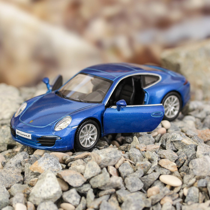 Машина металлическая Porsche 911 Carrera S, масштаб 1:32, инерционная, цвет синий металлик