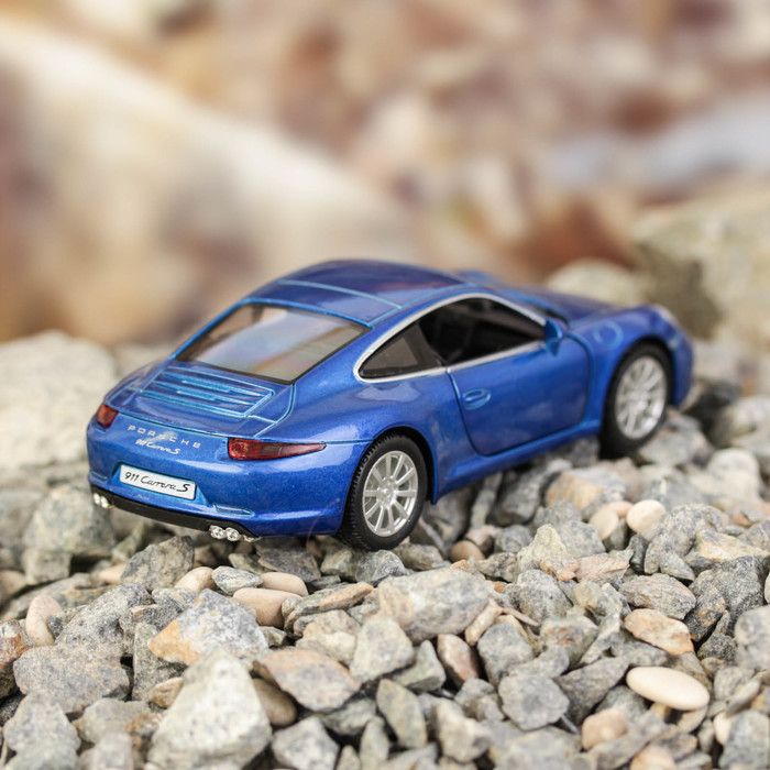 Машина металлическая Porsche 911 Carrera S, масштаб 1:32, инерционная, цвет синий металлик