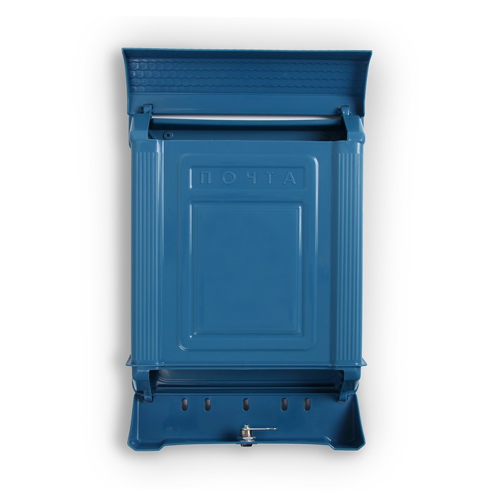Ящик почтовый «Декор», вертикальный, с замком, синий