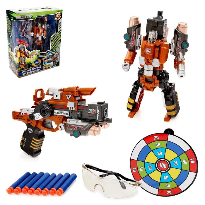 Робот-трансформер "Суперпушка", трансформируется в пистолет, стреляет мягкими пулями