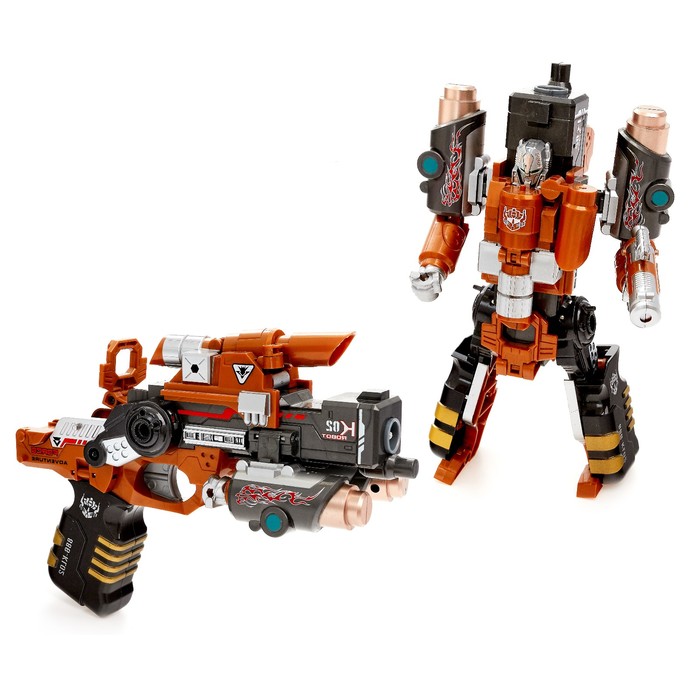 Робот-трансформер "Суперпушка", трансформируется в пистолет, стреляет мягкими пулями