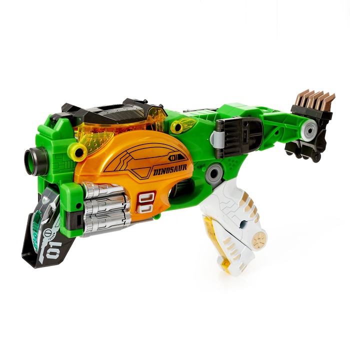 Робот-трансформер STEGOSAURUS, трансформируется в бластер и стреляет мягкими пулями