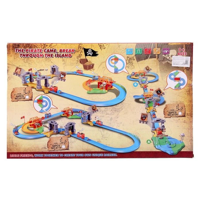 Железная дорога "Пиратские истории", 1 поезд, работает от батареек