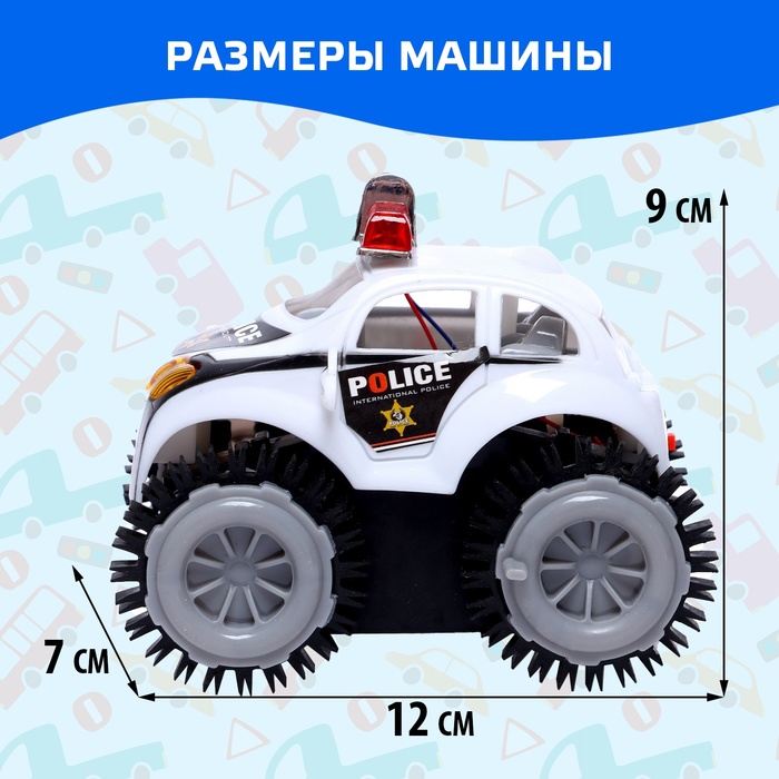 Машина-перевёртыш "Полиция", работает от батареек, световые эффекты
