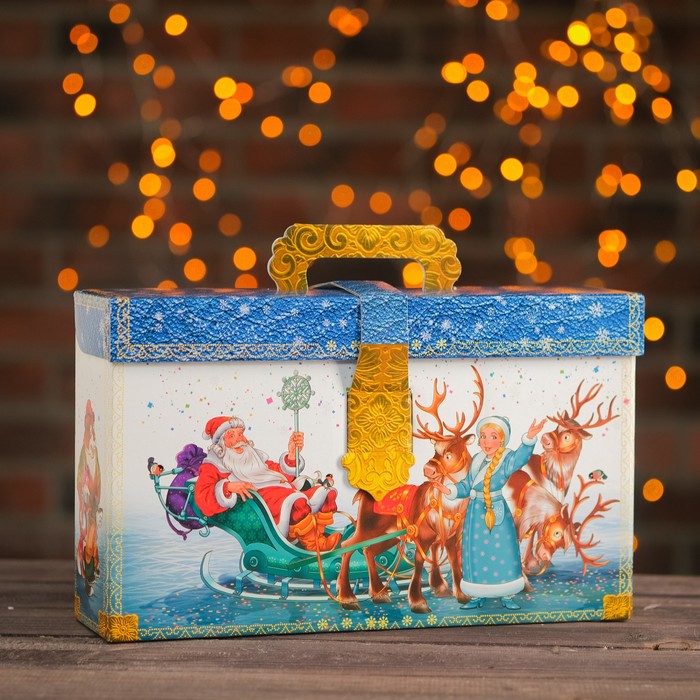 Коробка подарочная "Снежный", чемоданчик, 32.5 х 8.5 х 19.5 см
