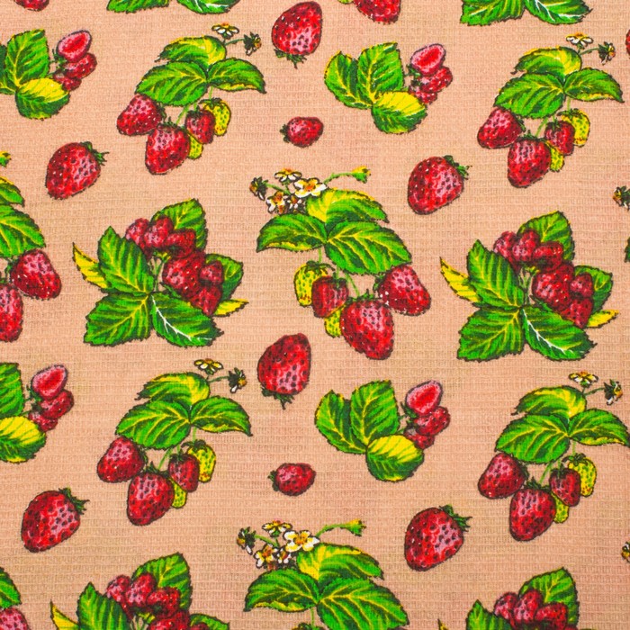 Полотенце банное вафельное "Клубничка", 150х80 см, 176г/м, хл. 100%