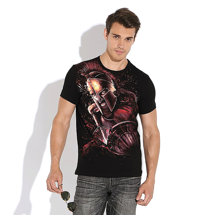 Футболка мужская, светящийся рисунок, р. 50 (XL), рост 176, цвет чёрный 14-1668