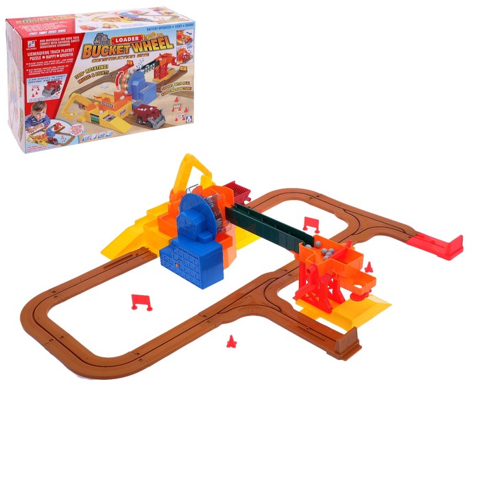 Железная дорога "Стройка", с автоматической погрузкой, работает от батареек