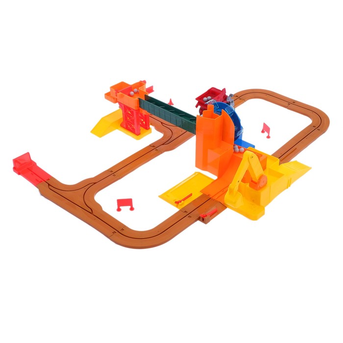 Железная дорога "Стройка", с автоматической погрузкой, работает от батареек