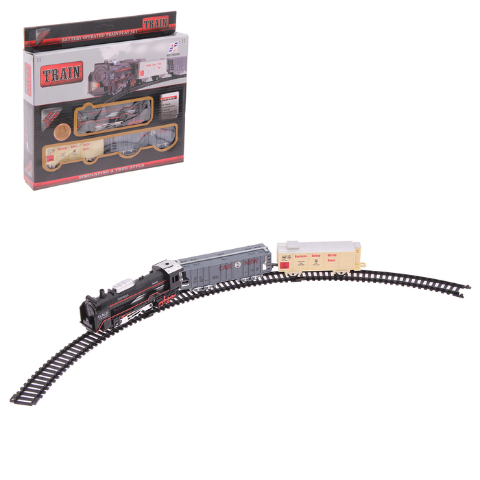 Железная дорога "Грузовой локомотив", работает от батареек