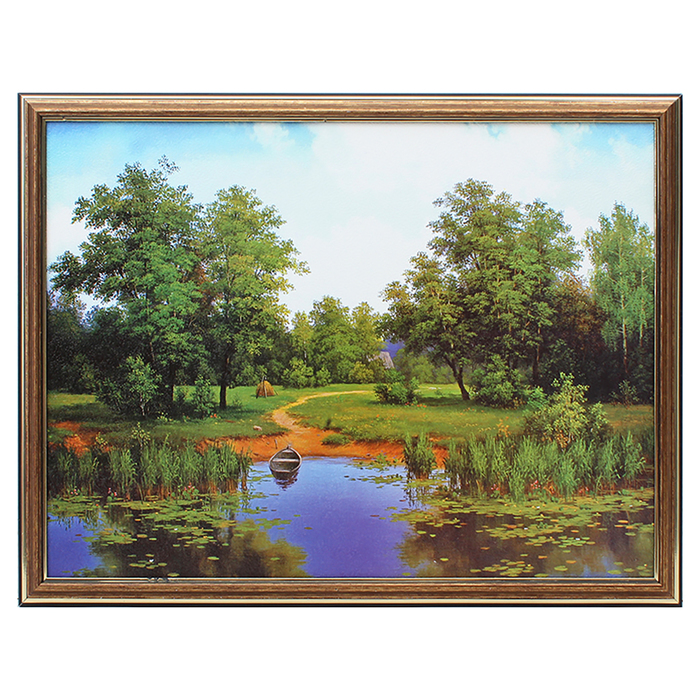 Картина "Лодочка у берега" 33х43 см